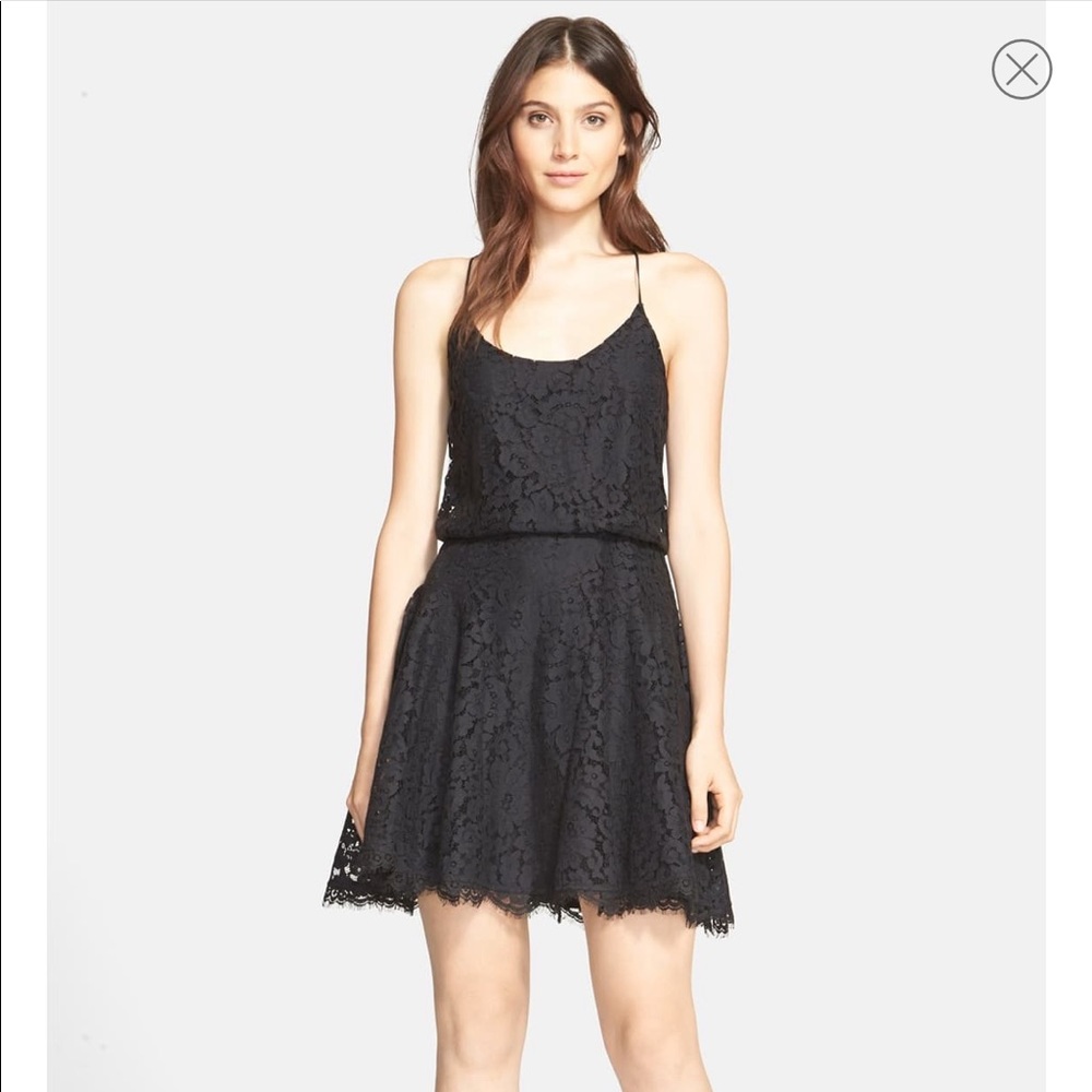 Joie ‘Nanon B’ Black Lace Fit n Flare Dress